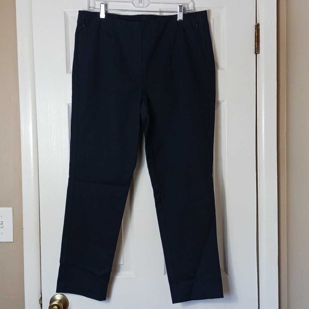 J.Jill Versatile Cotton Stretch Slim Leg Pants Trousers Smooth Twill Size 14